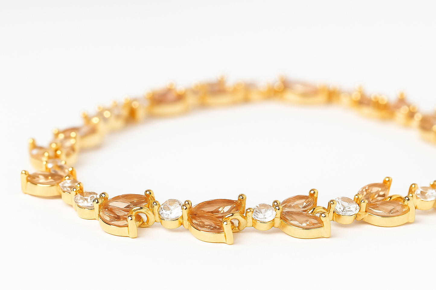 Golden & White Elegant Statement Bracelet