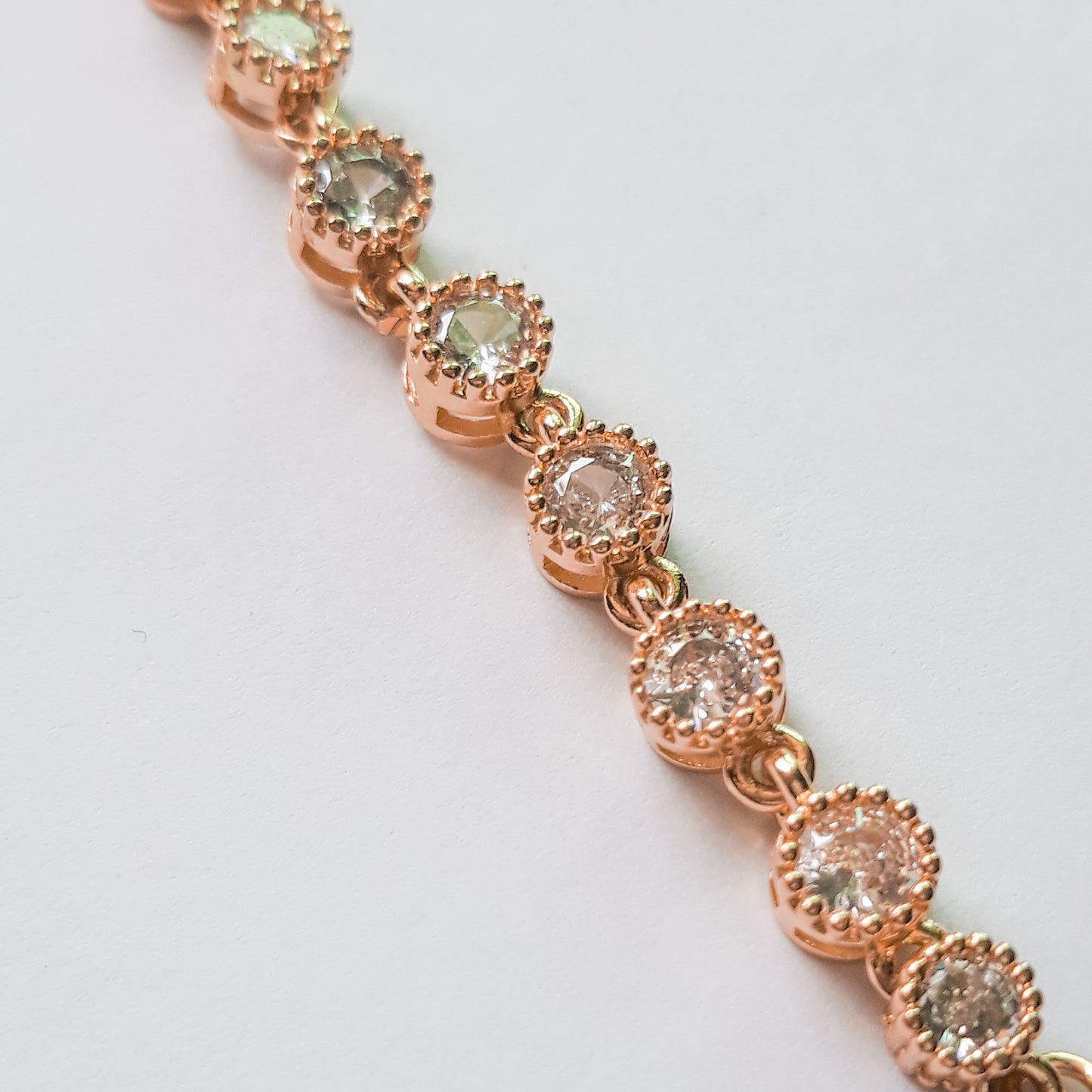 Gold Linked Rhinestone Bolo Bracelet