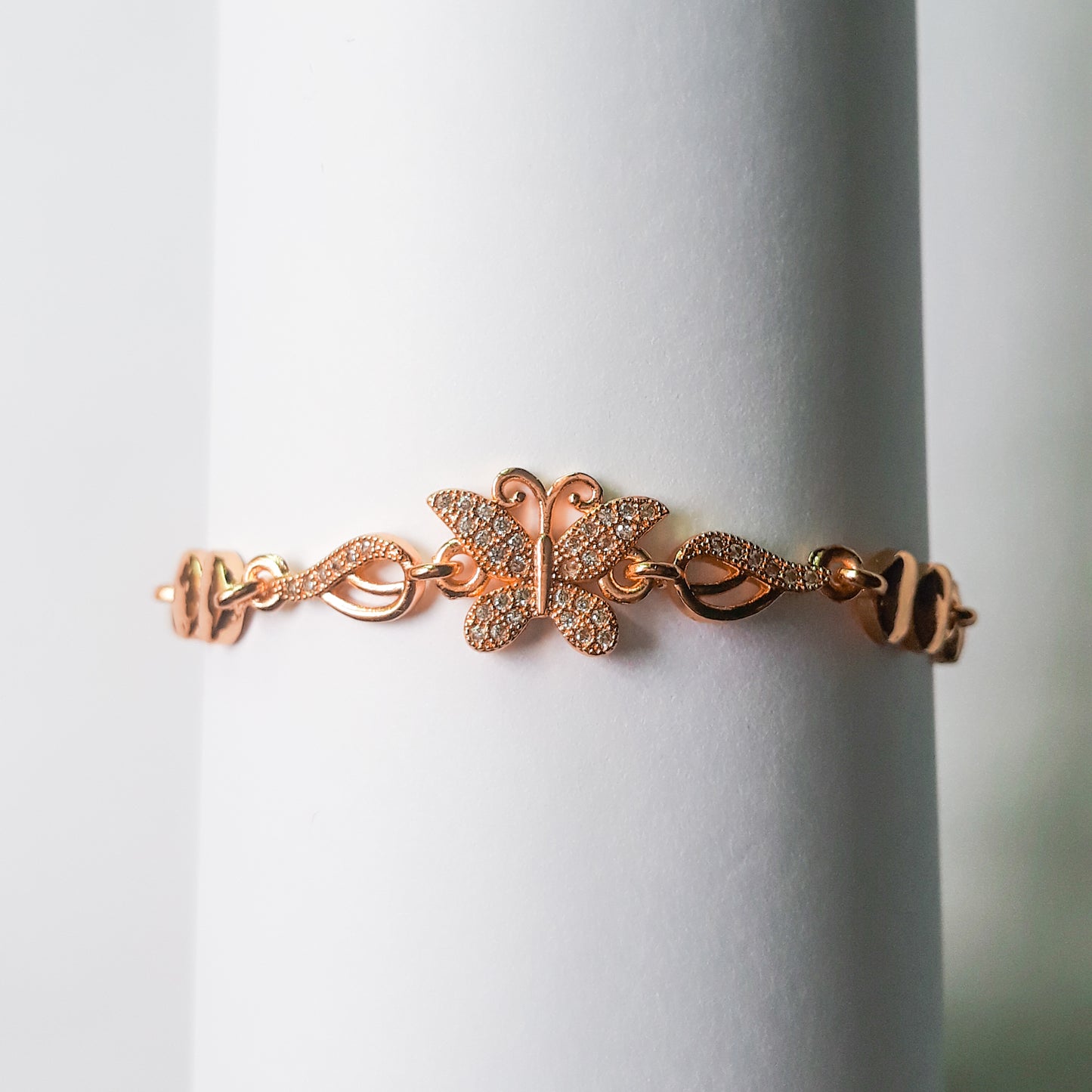 Golden Butterfly & Heart Bracelet