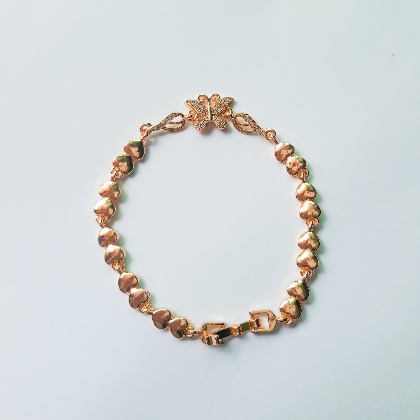 Golden Butterfly & Heart Bracelet
