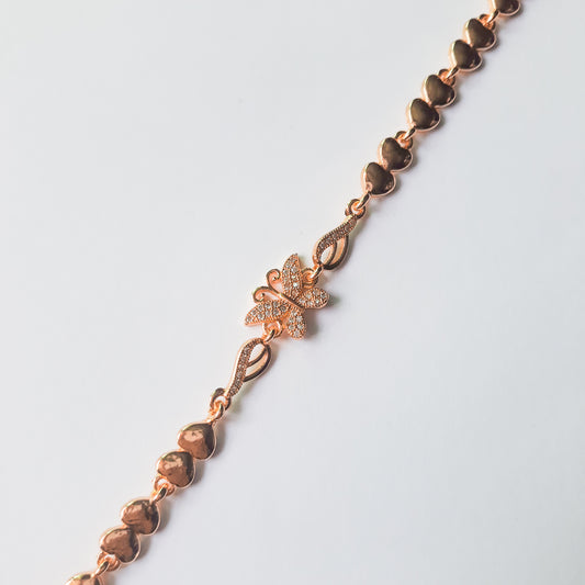 Golden Butterfly & Heart Bracelet