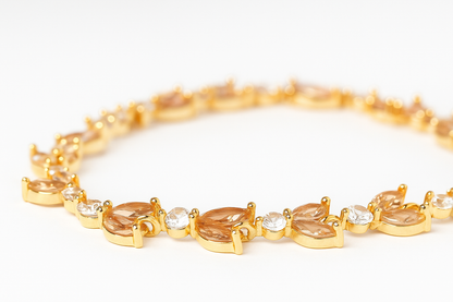 Golden & White Elegant Statement Bracelet