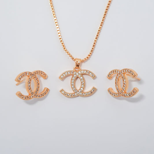 Gold Classic Chanel Necklace Set