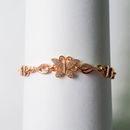 Golden Butterfly & Heart Bracelet